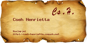Cseh Henrietta névjegykártya
